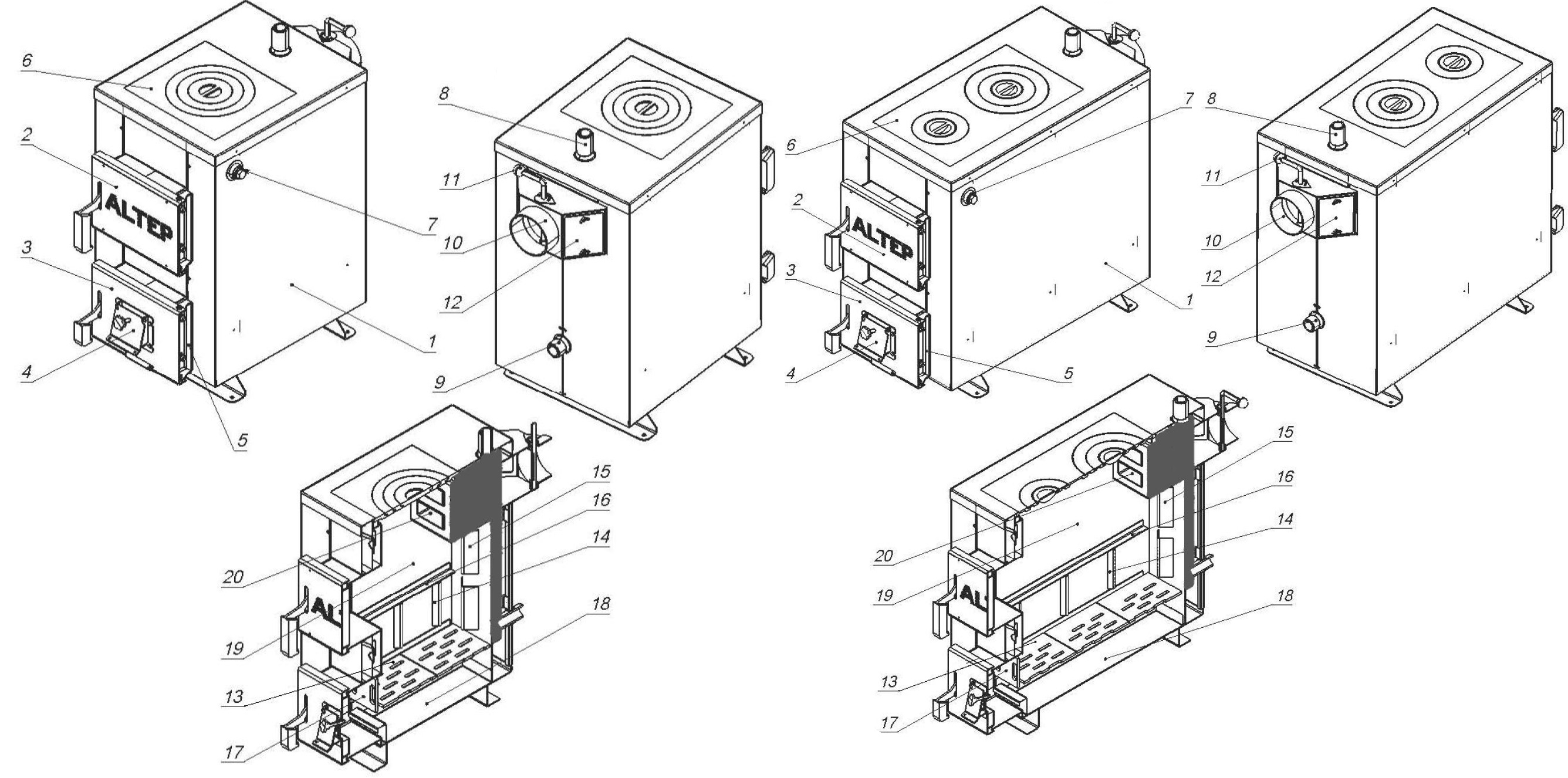 Cumpărați Cazan cu plita NEUS 20 kw din magazinul 🅢 SMART CLIMAT